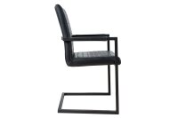 Chaise à bascule noir similicuir acier inoxydable...