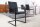 Chaise à bascule noir similicuir acier inoxydable avec accoudoirs