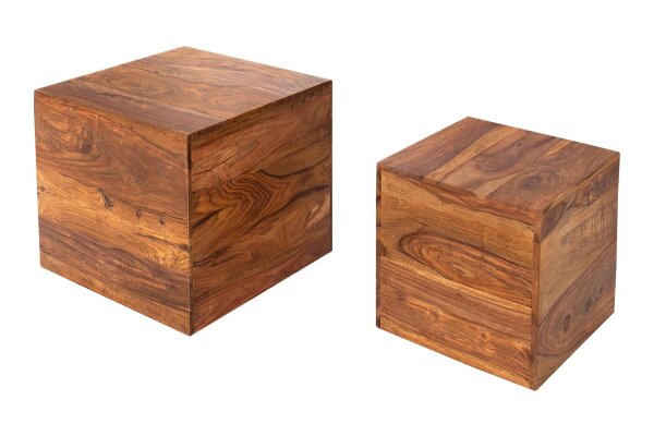 Lot de 2 tables dappoint en bois de sheesham massif polyvalent