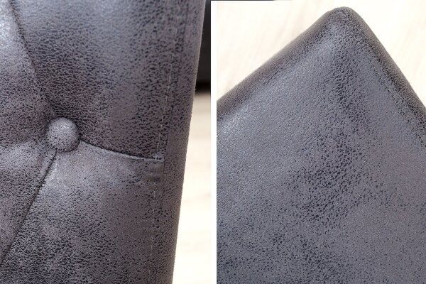 Chaise de salle à manger Gris Tissu Bois sans accoudoirs style colonial