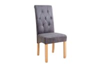Chaise de salle &agrave; manger Gris Tissu Bois sans...