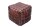 Tabouret Cuir Marron L : 40 cm Cube avec piqûres décoratives
