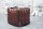 Tabouret Cuir Marron L : 40 cm Cube avec piqûres décoratives