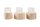 Set de 3 bougies chauffe-plat en teck, verre unique pour lextérieur et lintérieur