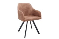 Chaise de salle à manger tissu métal marron...