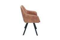 Chaise de salle à manger tissu métal marron...
