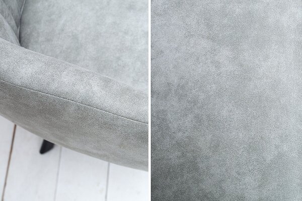 Chaise avec accoudoirs Gris Noir en tissu Métal Salle à manger