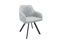 Chaise avec accoudoirs Gris Noir en tissu Métal...