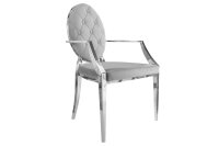 Chaise de salle à manger avec accoudoirs velours...