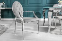 Chaise de salle à manger avec accoudoirs velours...