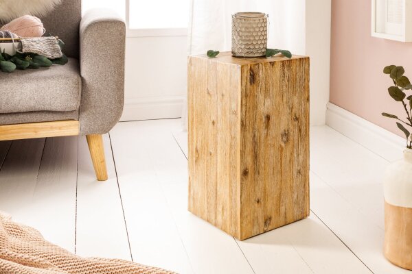 Podestat en bois dacacia massif, hauteur 50 cm, pour plantes décoratives