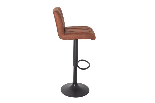 Chaise de comptoir réglable en hauteur Marron Noir Tissu Métal