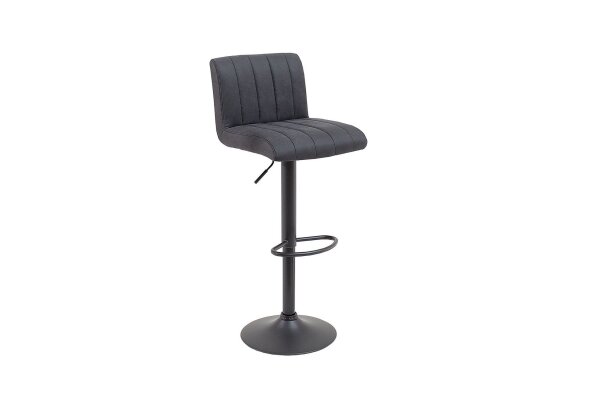 Tabouret de bar réglable en hauteur Gris Noir Tissu Métal