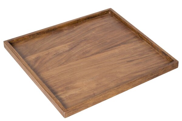 Plateau bois Sheesham 50 cm de large bord surélevé travail manuel