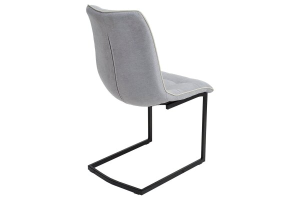 Chaise à bascule Tissu Métal gris noir sans accoudoirs