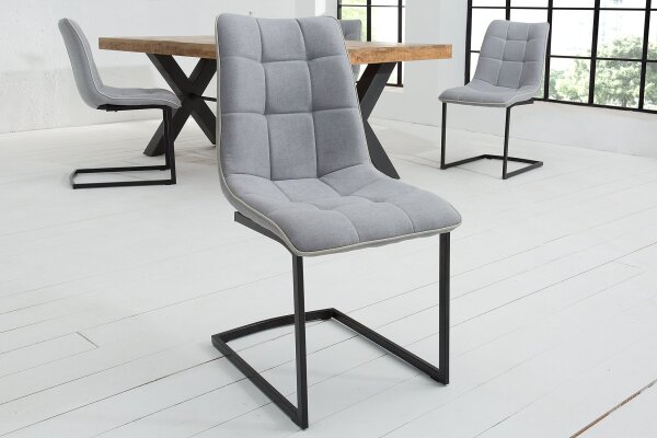 Chaise à bascule Tissu Métal gris noir sans accoudoirs