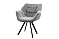 Chaise de salle à manger velours métal gris...