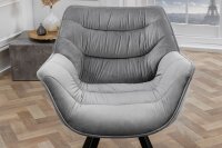 Chaise de salle à manger velours métal gris...
