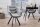 Chaise de salle à manger velours métal gris noir avec accoudoirs