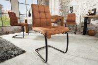 Chaise à bascule Marron Noir Tissu Fer Moderne KENYA