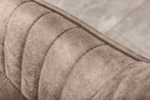 Chaise de salle à manger Taupe Noir L : 60 cm avec accoudoirs Tissu Métal