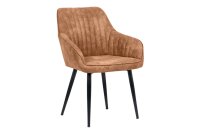 Chaise avec accoudoirs Tissu Métal marron noir...