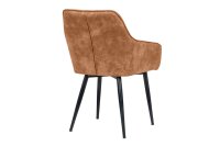 Chaise avec accoudoirs Tissu Métal marron noir...