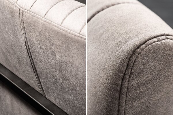 Chaise cantilever taupe noir tissu métal avec accoudoirs