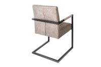 Chaise cantilever taupe noir tissu métal avec...