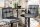 Chaise de bar réglable en hauteur tissu métal avec dossier gris noir