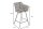 Chaise de comptoir velours métal gris noir avec dossier