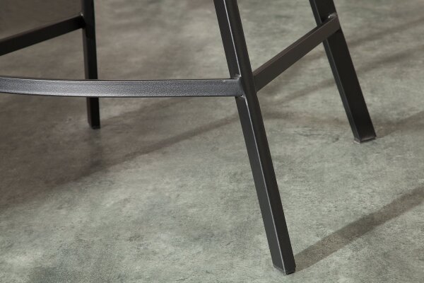 Tabouret de bar velours métal brun antique noir avec dossier