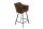 Tabouret de bar velours métal brun antique noir avec dossier