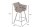 Tabouret de bar velours métal brun antique noir avec dossier