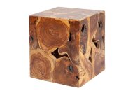 Table dappoint en teck massif L : 40 cm Rondelles darbre