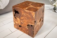 Table dappoint en teck massif L : 40 cm Rondelles darbre