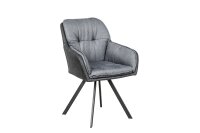 Chaise pivotante anthracite noir en tissu m&eacute;tal...