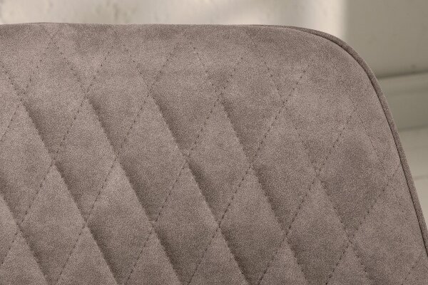 Chaise de salle à manger Retro Taupe Noir Tissu Métal avec accoudoirs