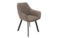 Chaise de salle à manger Retro Taupe Noir Tissu...