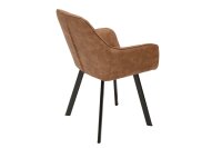 Chaise salle à manger marron noir en tissu...