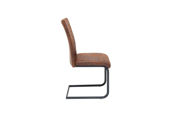 Chaise cantilever marron noir en tissu métal