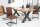Chaise cantilever marron noir en tissu métal