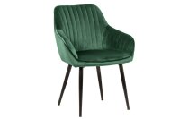 Chaise de salle à manger avec accoudoirs velours...