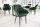 Chaise de salle à manger avec accoudoirs velours métal vert noir