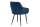 Chaise de salle à manger velours métal bleu noir avec accoudoirs