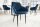 Chaise de salle à manger velours métal bleu noir avec accoudoirs