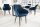 Chaise de salle à manger velours métal bleu noir avec accoudoirs