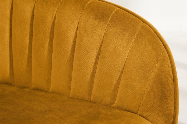 Fauteuil velours métal jaune noir Moderne RITA