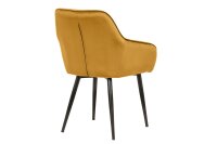 Fauteuil velours métal jaune noir Moderne RITA
