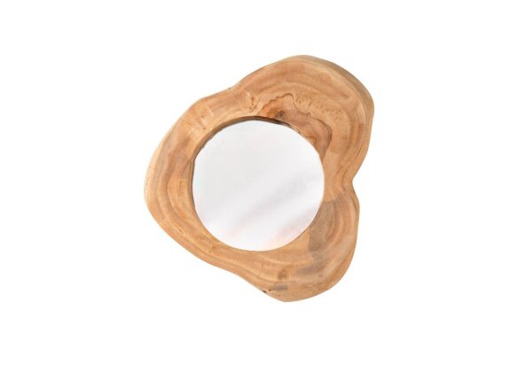Miroir mural en teck pièce unique L : 31 cm petit artisanat